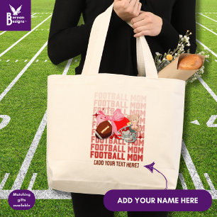 Bolsa Tote Grande MOM FOOTBALL na moda Coquette