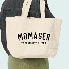 Bolsa Tote Grande Momager | Nomes de Crianças do Gerente de Mãe Mode