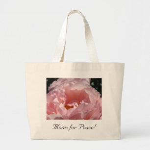 Bolsa Tote Grande Moms for Peace! bolsas Pink Rose Flower Floral
