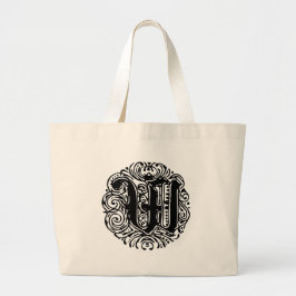 Bolsa Tote Grande Monarquia Monograma - Letra W alfabeto inicial W