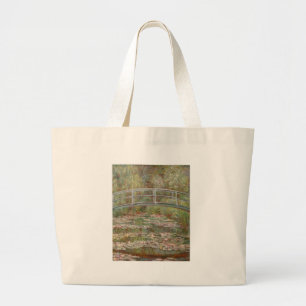 Bolsa Tote Grande Monet Bridge Over Lily Pond Impressionista