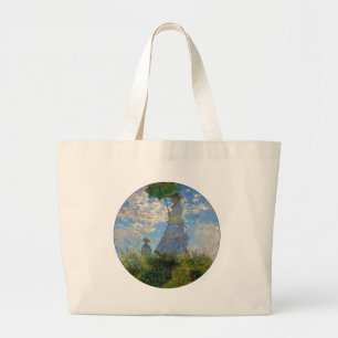 Bolsa Tote Grande Monet Mulher Guarda-Sol Impressionismo