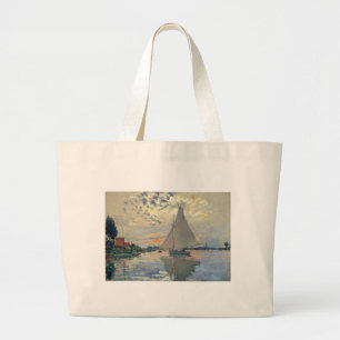 Bolsa Tote Grande Monet Sailboat French Impressionism Classic Art
