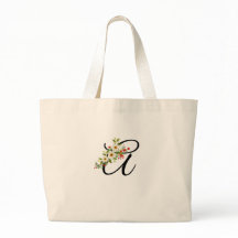 Monograma clássico presente para mãe com flor verm