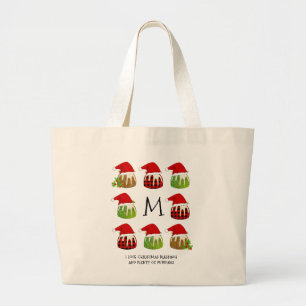 Bolsa Tote Grande Monograma de Papais noeis de Natal