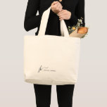 Bolsa Tote Grande Monograma de Script na moda Monograma Moderno Mini<br><div class="desc">Monograma moderno minimalista de escrita e design de nome,  simples e elegante.</div>