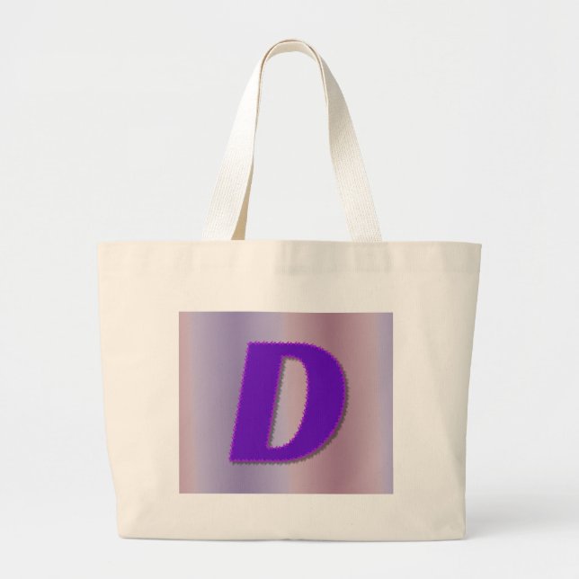 Bolsa Tote Grande Monograma do roxo de D (Frente)