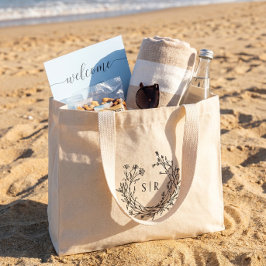 Bolsa Tote Grande Monograma Floral Clássico de Boas-Vindas de Casame