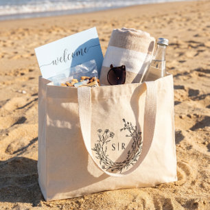 Bolsa Tote Grande Monograma Floral Clássico de Boas-Vindas de Casame