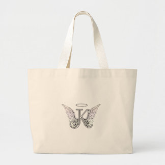 Bolsa Tote Grande Monograma inicial da letra K com asas & halo do