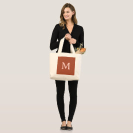 Bolsa Tote Grande Monograma Personalizado Laranja Queimado
