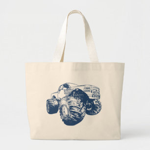 Bolsa Tote Grande Monster truck azul