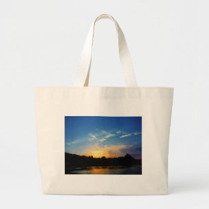 Bolsa Tote Grande Montanha lago Sunset