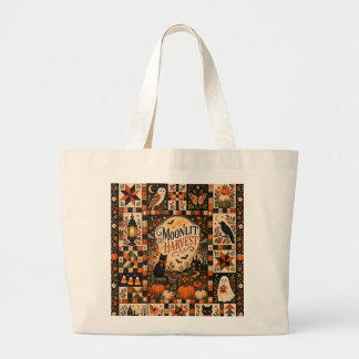 Bolsa Tote Grande Moonlit Harvest Vintage Halloween Patchwork