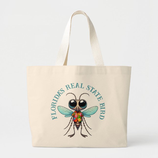 Bolsa Tote Grande Mosquito em Camisa Tropical (Frente)
