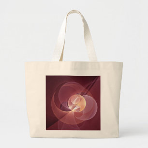 Bolsa Tote Grande Movimento Abstrato Moderno Vinho Vermelho Cor-de-r