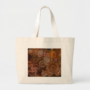 Bolsa Tote Grande Mudança de engrenagens - Ursos e Cogs Steampunk