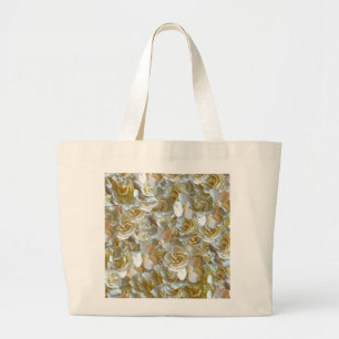 Bolsa Tote Grande Muitas pétalas bonitas de rosa       