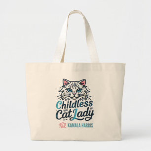 Bolsa Tote Grande Mulher de gatos infantis para Kamala Harris