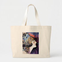Mulher do Art Deco em Scarf Large Tote Bag