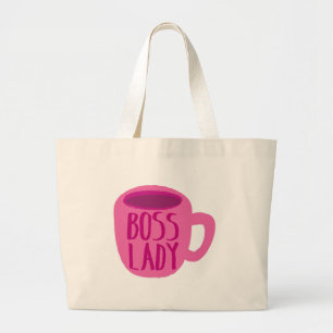 Bolsa Tote Grande Mulher do BOSS com café rosa