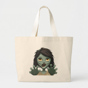 Bolsa Tote Grande Mulher Zombie - Emoji