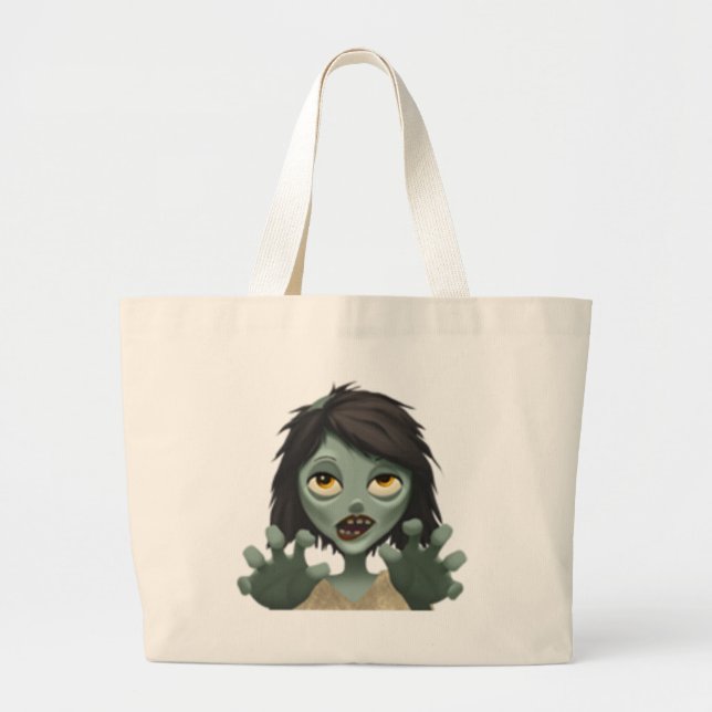 Bolsa Tote Grande Mulher Zombie - Emoji (Frente)