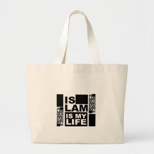 Bolsa Tote Grande Mulheres Bag - islam é minha vida