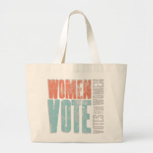 Bolsa Tote Grande Mulheres votam / Laranja-água