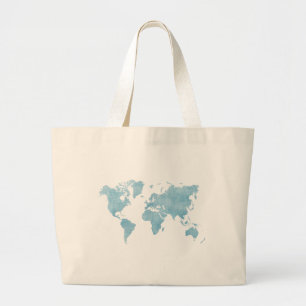 Bolsa Tote Grande Mundo em Blue Tote Bag