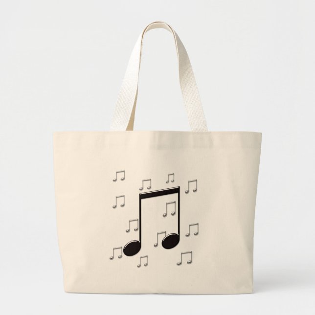 Bolsa Tote Grande Música 8ª Oitava Notas (Frente)