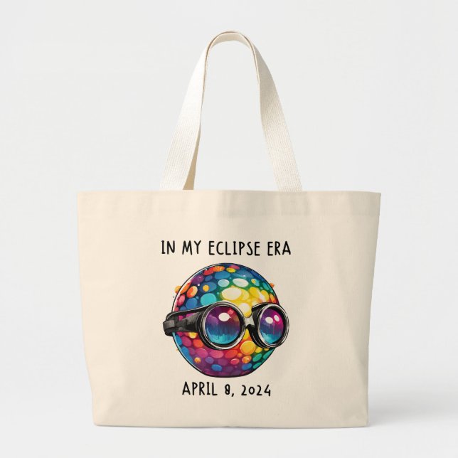Bolsa Tote Grande Na Minha Era de Eclipse Solar de 2024 (Frente)
