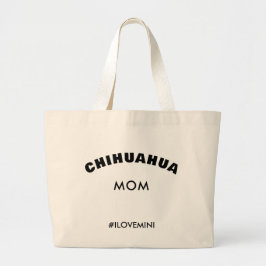 Bolsa Tote Grande Na moda Chihuahua Cachorro Mãe Bag Minimalista Neg
