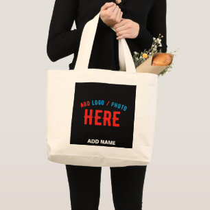 BOLSA TOTE GRANDE NA MODA MODERNO PERSONALIZÁVEL NEGRO VERIFICADO CO