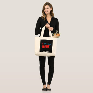 BOLSA TOTE GRANDE NA MODA MODERNO PERSONALIZÁVEL NEGRO VERIFICADO CO