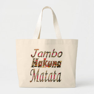 Bolsa Tote Grande Na moda swashbuckling Jambo Hakuna Matata Personal
