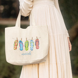 Bolsa Tote Grande Na moda Trendy Bons Chinelos Simples de Praia