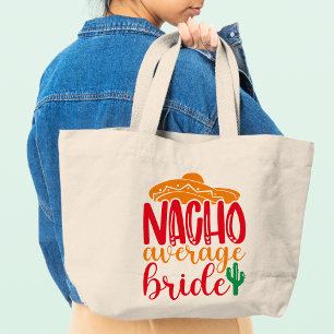 Bolsa Tote Grande Nacho Média Bride Espanhol Sombrero Casamento Engr