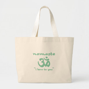 Bolsa Tote Grande Namaste - Eu arco a você (em verde)