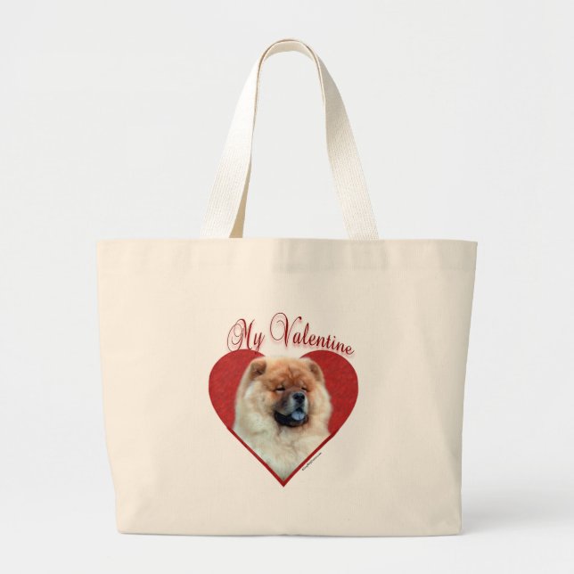 Bolsa Tote Grande Namorados Chow Chow (Frente)