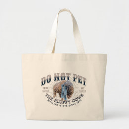 Bolsa Tote Grande Não Faça Carinho nas Vacas Fofas