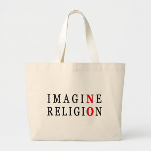 Bolsa Tote Grande Não imagine nenhuma religião
