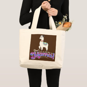 Bolsa Tote Grande Não Me Faça Agir Como Minha Mamãe Llama Engraçado