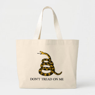 Bolsa Tote Grande não pise em mim - o libertário da bandeira de