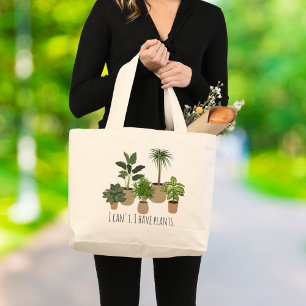 Bolsa Tote Grande Não posso, tenho plantas engraçadas