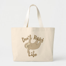 Bolsa Tote Grande Não Rush Life Sloth