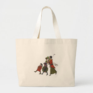 Bolsa Tote Grande Natais vintages Comprando diversão familiar