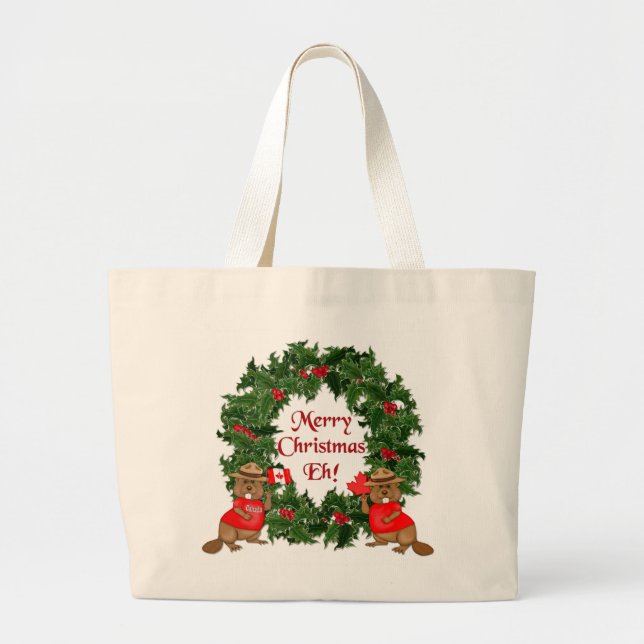 Bolsa Tote Grande Natal canadense (Frente)
