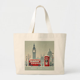 Bolsa Tote Grande Natal em Londres | Big Ben & Londres Festivo