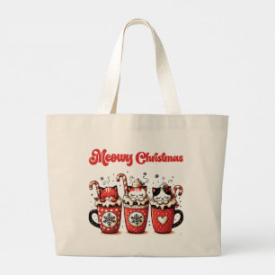Bolsa Tote Grande natal meowy